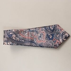 The American Edition Paisley Tie Vintage Pink Teal Blue Shine Made in USA